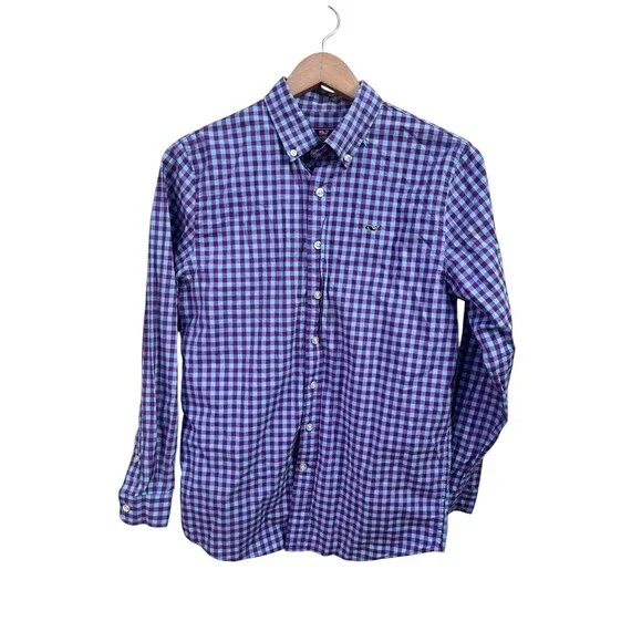 Lot of 3 Vineyard Vines Shirts Boys Large 16 Long Sleeve Whale Shirt Plaid - Picture 2 of 15